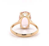 5.21ct Yellow Gold Oval Genuine Natural Morganite Solitaire Ring (#J5791)