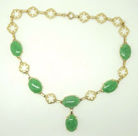 14k Gold Jade Necklace (#J3492)