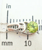 14K Gold Round Genuine Natural Peridot Pendant with Diamond (#J2416)