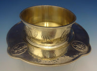 Gorham Sterling Silver Child'S Bowl & Underplate w/8 Figural Medallions (#0419)