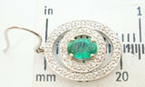14K Gold Oval 1.48ct Genuine Natural Emerald Earrings w/.60ct Diamonds (#J2523)