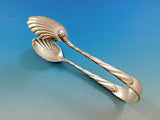 Torchon by Buccellati Italy Sterling Silver Ice Serving Tongs Shell Bowls 6"