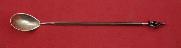 English Estate Sterling Silver Fruit Bar Spoon 3-D cherries London 1957  6 7/8"