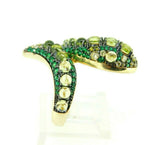 14k Yellow Gold Genuine Natural Peridot Snake Ring (#J4497)