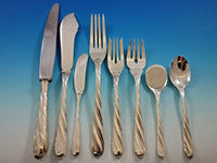 Torchon by Buccellati Italy Sterling Silver Dinner Flatware Set Service 84 pcs