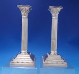 Georgian by SSWH Ltd Sterling Silver Candlestick Pair 9" x 3 1/4" (#7128)