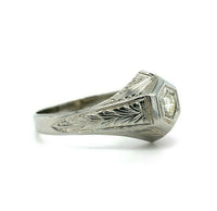 18k Art Deco .19ct Genuine Natural Diamond Men's Ring (#J5494)