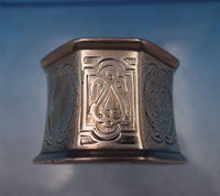 English Victorian Sterling Silver Napkin Ring Eight Sided Engraved c1859 (#6865)