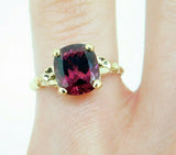 14k Yellow Gold 3.62ct Genuine Natural Rhodolite Garnet Ring (#J4586)