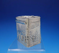 Maurice Freeman English Sterling Silver Tea Caddy w/ Hunting and Scenery (#3682)
