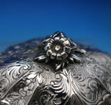 Romeo Miracoli Italian .800 Silver Jewelry Box Chased with 3-D Flowers (#6831)