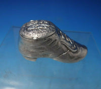 Russian .84 Silver Tobacco Tin Shoe Form with Elk 1 1/2" x 3" 1.9 ozt. (#5354)