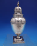 C and S Co English Estate Sterling Silver Muffineer Square Base Fancy (#7283)