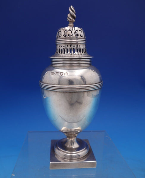 C and S Co English Estate Sterling Silver Muffineer Square Base Fancy (#7283)