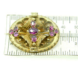 14k Gold Georgian Pin Brooch with Genuine Natural Almandine Garnets (#J5013)