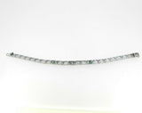 14k White Gold Filigree Diamond Bracelet Synthetic Green Emeralds (#J4505)