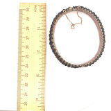 Genuine Natural Bohemian Garnet Bangle Bracelet Three Row (#J5253)