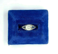 18k White Gold Art Deco .05ct Diamond Filigree Ring (#J5349)