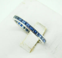 14k Gold Eternity Ring Band with 2ct Genuine Natural Blue Sapphires (#J2255)