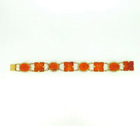 14k Yellow Gold Chinese Export Carved Carnelian Bracelet (#J5061)