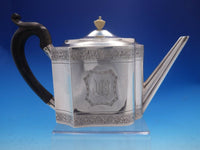 Georgian Henry Chawner English Sterling Silver Tea Pot Teak Handle (#4087)