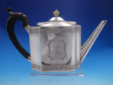 Georgian Henry Chawner English Sterling Silver Tea Pot Teak Handle (#4087)