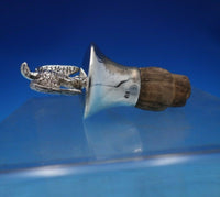 .900 Silver Bottle Stopper with Cork and 3-D Eagle 3 3/8" x 1 1/2" (#6769)