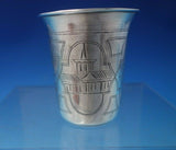 Russian .875 Silver Shot Glass Bright-Cut w/ Church and Flowers #84 (#5175)