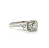 Platinum 1 Carat Total Weight Genuine Natural Diamond Rosette Ring (#J5495)