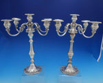 Chantilly By Gorham Weighted Sterling Silver 5 Light Candelabra Pair (#4164)