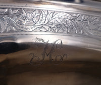 English Georgian Sterling Silver Fruit Bowl Basket Swing Handle Emes 1802 #7440