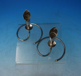 JC Boardmann Silver Co Danish Sterling Silver Candle Holder Pair 3" x 3" (#5892)