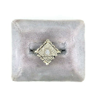 14k White Gold Vintage Genuine Natural Diamond Ring (#J5443)