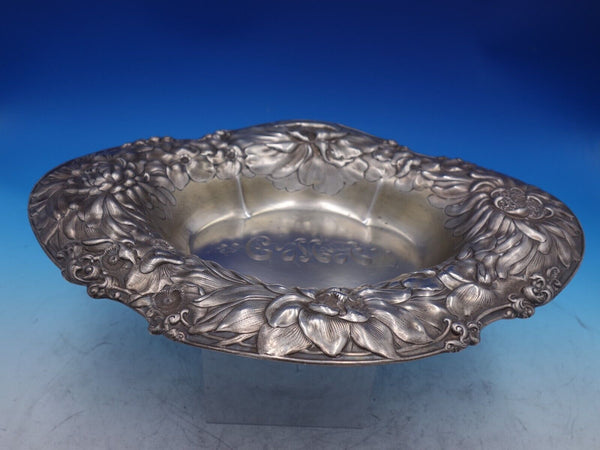 Gorham Sterling Silver Vegetable Bowl with Wide Floral Border #A240M (#6915)