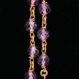 14k Yellow Gold Creed Rosary with Genuine Natural Amethyst Beads (#J5961)