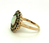 10k Yellow Gold Large Victorian Opal Ring with Seed Pearls (#J4790)