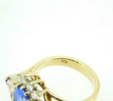 14K Yellow Gold Genuine Natural Tanzanite and Pink Sapphire Ring (#J1841)