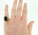 10k Yellow Gold 8.4 Carat Genuine Natural Garnet Ring with Flowers (#J1857)