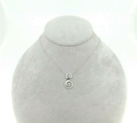 14k White Gold Genuine Natural Diamond Swirl Pendant .15cts (#J725)