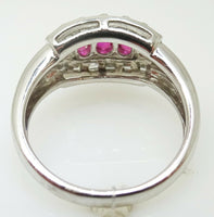 Platinum Ring with .98ct Genuine Natural Rubies and .39ct Diamonds (#J3259)