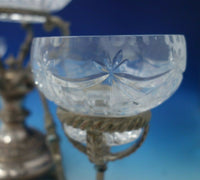 Gadroon by DP and Sons Silverplate and Copper Epergne with Crystal Bowls (#5837)