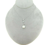 14k White Gold Freshwater Coin Pearl Pendant (#J1149)