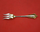 Grande Baroque Gold Accents by Wallace Sterling Silver Lemon Fork 3-Tine 5 1/2"