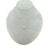 14k White Gold 1.36ct Genuine Natural Aquamarine and Diamond Pendant (#J2099)