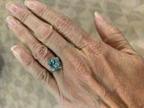 10k White Gold Filigree 1.58 Carat Genuine Natural Aquamarine Ring (#J5269)