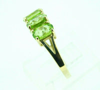 10k Yellow Gold Ring with Five Oval Genuine Natural Peridots (#J2311)