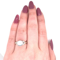 14k White Gold 8.8mm Silver Akoya Pearl Ring Jewelry (#J5591)