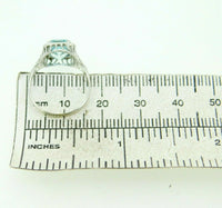 Art Deco 10K White Gold Filigree 1.34ct Genuine Natural Aquamarine Ring (#J4520)