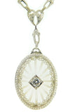 10k Oval Genuine Natural Crystal Quartz Necklace with Cast Chain (#J4090)