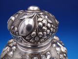 Hungarian Sterling Silver Cocktail Shaker Repoussed Fruit 9 1/2" Tall  (#7812)